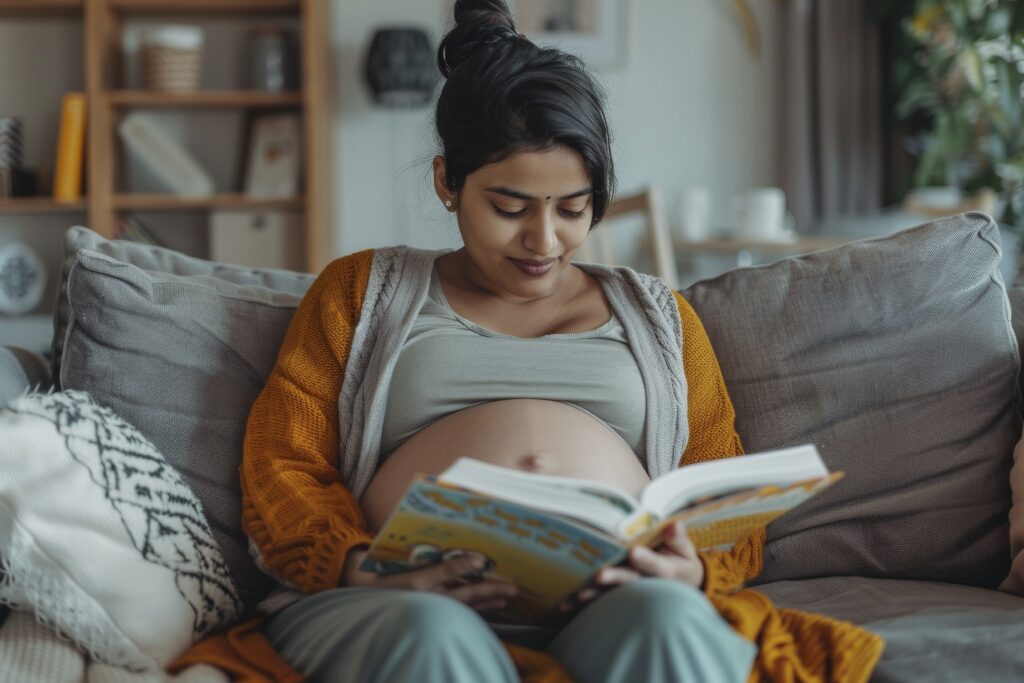 Parents practicing Garbh Sanskar together to strengthen emotional bond with unborn baby
