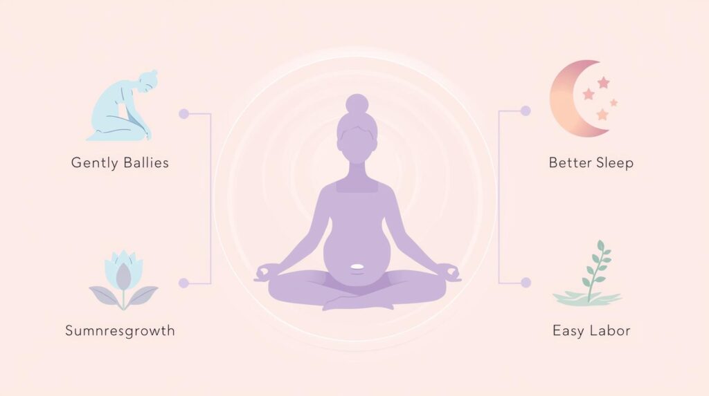 Illustrated benefits of yoga for pregnant women
